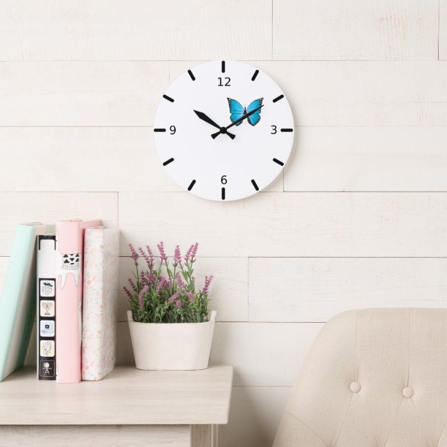 Reloj Redondo Grande Mariposa (Sala de lectura)