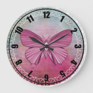 Reloj Redondo Grande Mariposa