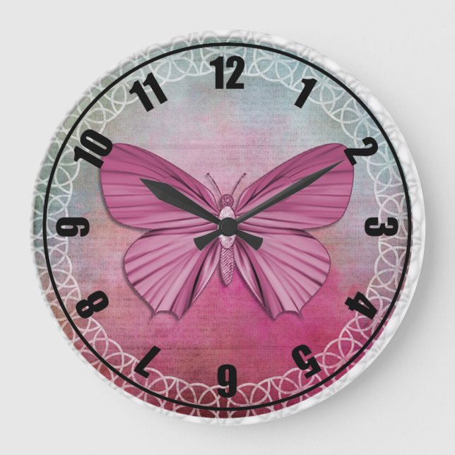Reloj Redondo Grande Mariposa (Anverso)