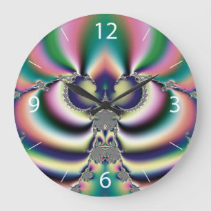 Reloj Redondo Grande Mariposa Arcoíris