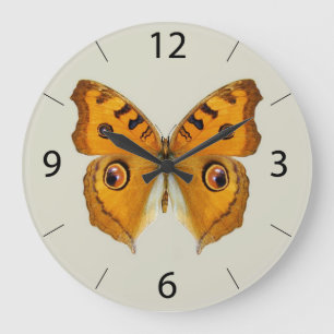 Reloj Redondo Grande Mariposa Argus de pradera
