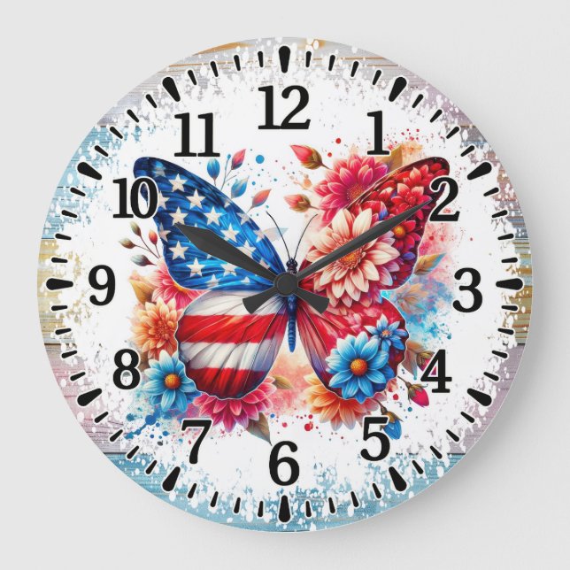 Reloj Redondo Grande Mariposa de EE. UU. (Anverso)