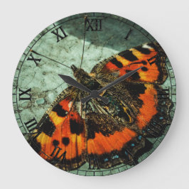 Reloj Redondo Grande Mariposa de Tortoiseshell pequeña