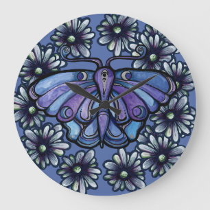 Reloj Redondo Grande Mariposa Luna Púrpura MoonChild Mariposas Lunares