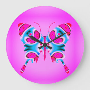 Reloj Redondo Grande Mariposa, mensajero de primavera.