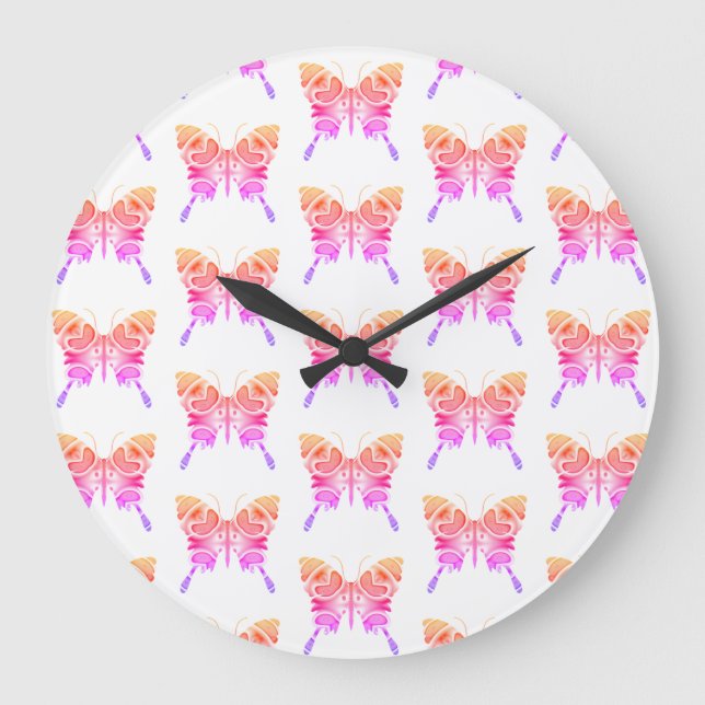 Reloj Redondo Grande Mariposa, mensajero de primavera. (Anverso)