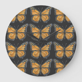 Reloj Redondo Grande Mariposa Monarca