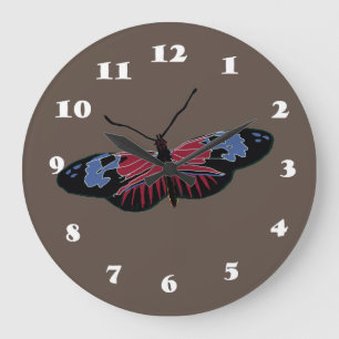 Reloj Redondo Grande Mariposa negra