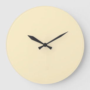 Reloj Redondo Grande Mariposa pálida Color sólido amarillo