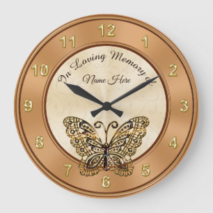 Reloj Redondo Grande Mariposa personalizada en regalos cariñosos de la