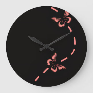 Reloj Redondo Grande Mariposa rosa reloj grande