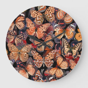Reloj Redondo Grande Mariposas