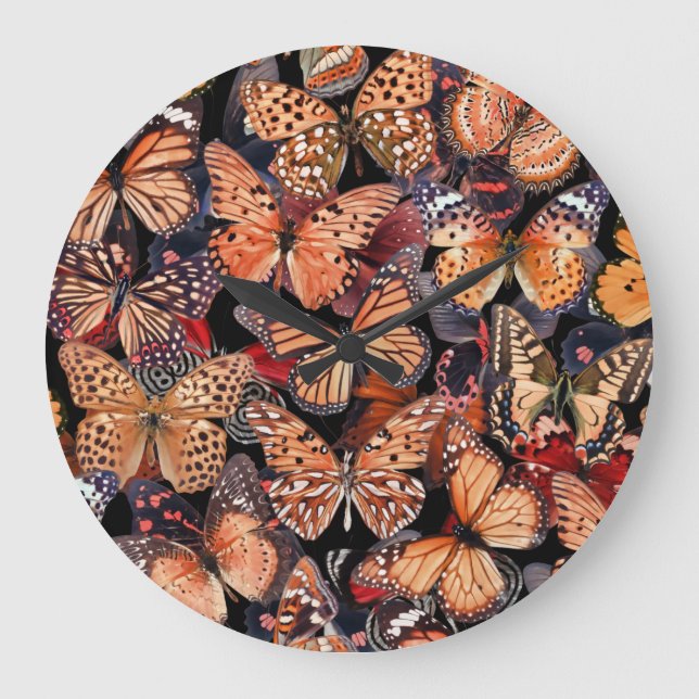 Reloj Redondo Grande Mariposas (Anverso)
