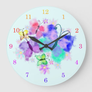 Reloj Redondo Grande Mariposas - Alegría - Primavera - Personalizable -
