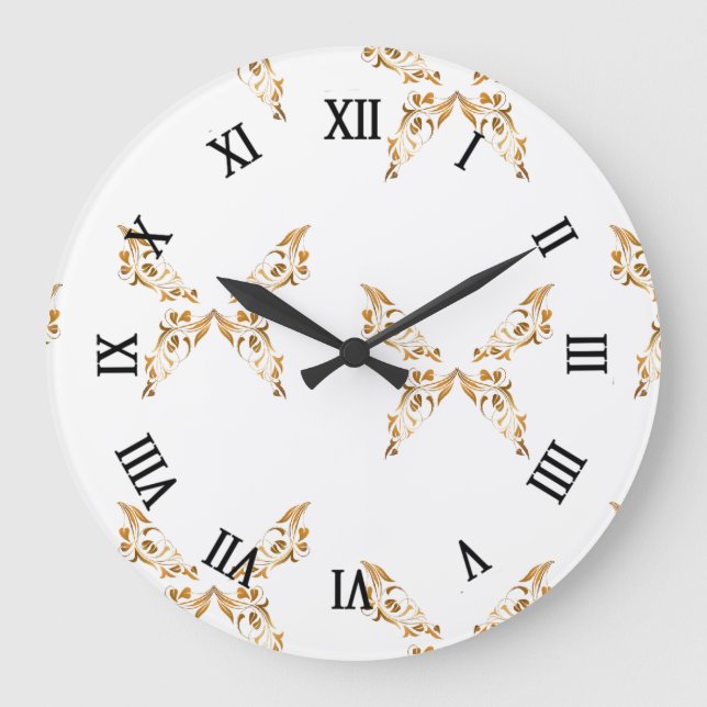 Reloj Redondo Grande Mariposas floridas (Anverso)