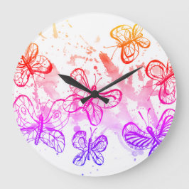 Reloj Redondo Grande Mariposas inspiradoras