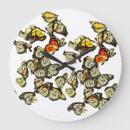 Reloj Redondo Grande Mariposas Monarca