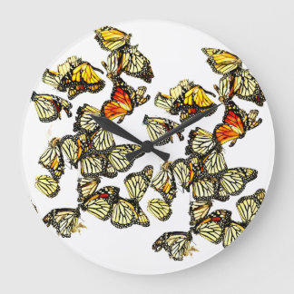 Reloj Redondo Grande Mariposas Monarca