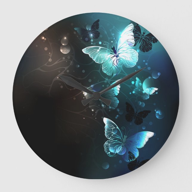 Reloj Redondo Grande Mariposas nocturnas (Anverso)