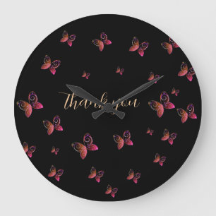 Reloj Redondo Grande mariposas voladoras gracias