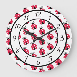Reloj Redondo Grande Mariquitas Rojas