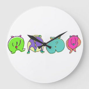 Reloj Redondo Grande Marismas de Hamster coloridas