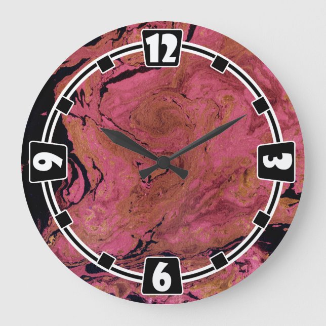 Reloj Redondo Grande Mármol, acuarela (Anverso)