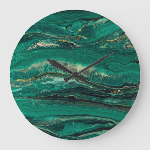 Reloj Redondo Grande Marmol azul dorado: arte fluido