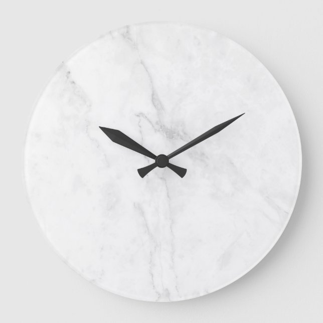 Reloj Redondo Grande Mármol Blanco (Anverso)