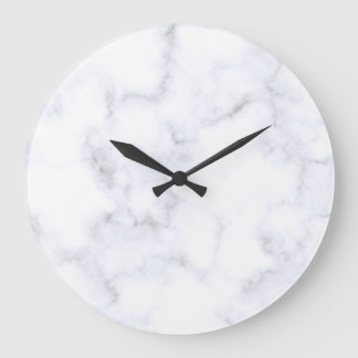 Reloj Redondo Grande Mármol Blanco Moderno
