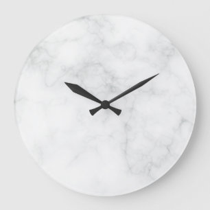 Reloj Redondo Grande Mármol Blanco Moderno