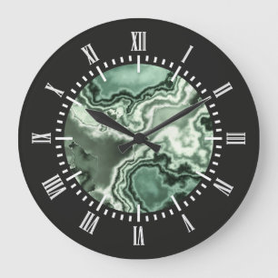 Reloj Redondo Grande Mármol verde 2