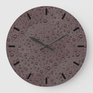 Reloj Redondo Grande Maroon brown water droplets