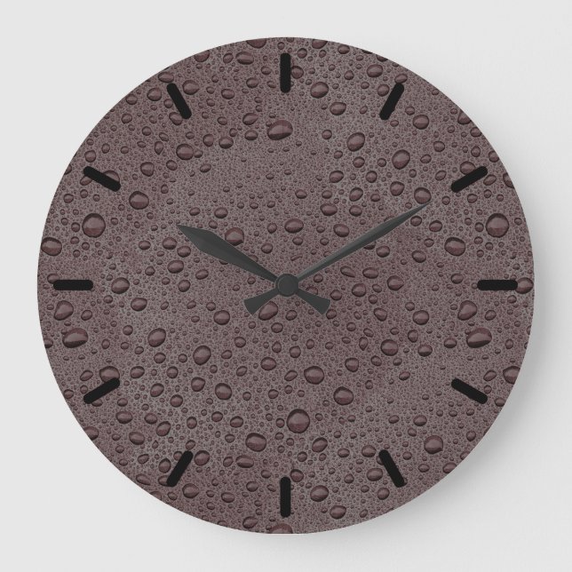 Reloj Redondo Grande Maroon brown water droplets (Anverso)