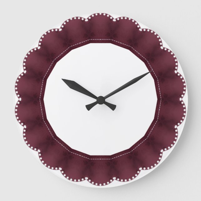 Reloj Redondo Grande Maroon Round Decorative Frame  (Anverso)