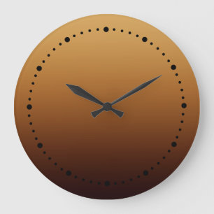 Reloj Redondo Grande Marrón Chocolate Dorado Colores Cálidos
