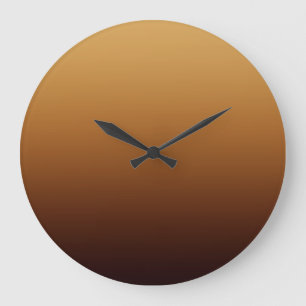 Reloj Redondo Grande Marrón Dorado Chocolate Colores Cálidos