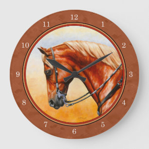 Reloj Redondo Grande Marrón rústico del barrio occidental