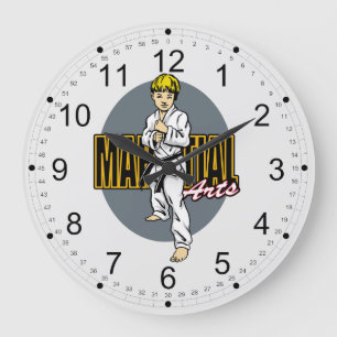 Reloj Redondo Grande Martial Arts Boy