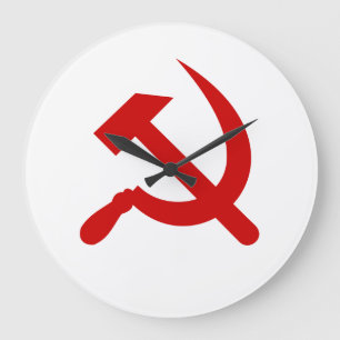 Reloj Redondo Grande Martillo y hoz del comunismo rojo
