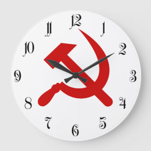 Reloj Redondo Grande Martillo y hoz del comunismo rojo