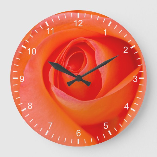 Reloj Redondo Grande Marvelous Orange Rose Bud (Anverso)