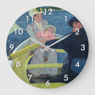 Reloj Redondo Grande Mary Cassatt - La fiesta en el barco