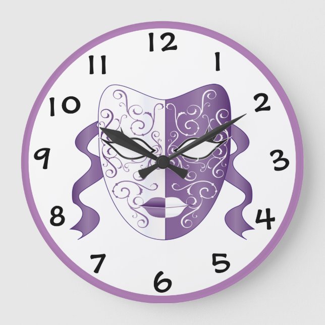 Reloj Redondo Grande Máscara (Anverso)