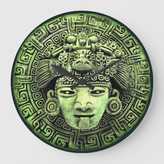 Reloj Redondo Grande Máscara azteca (Anverso)