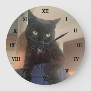 Reloj Redondo Grande Mascotas de fotos personalizadas Familia Cree las 