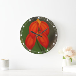 Reloj Redondo Grande Masdevallia ignea Orquídea