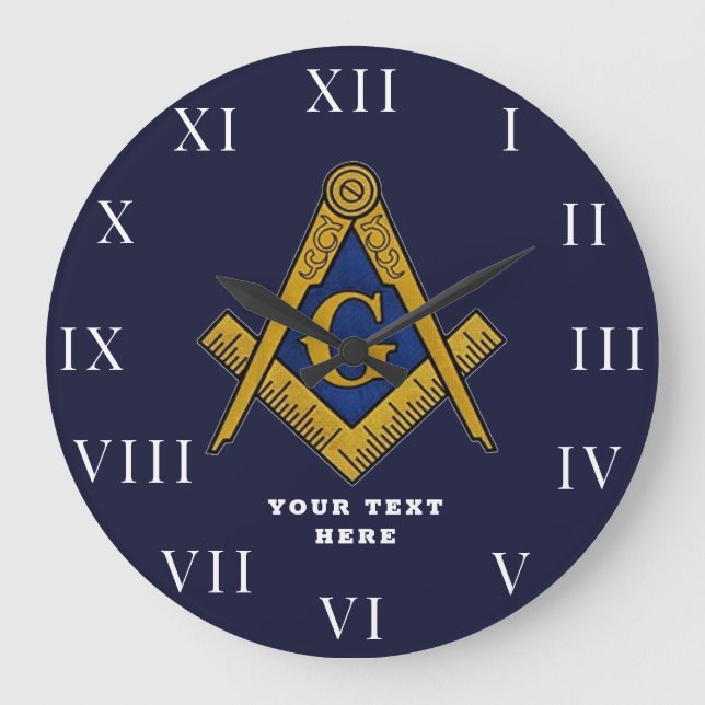 Reloj Redondo Grande Masonería Masonic Lodge de Freemason (Anverso)