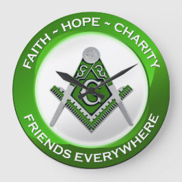 Reloj Redondo Grande Masonic Clock Green