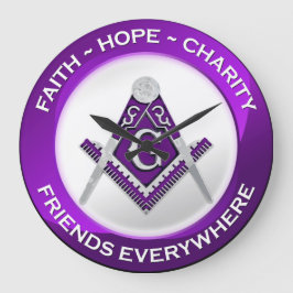 Reloj Redondo Grande Masonic Clock Purple